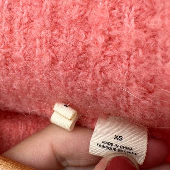 ANTHROPOLOGIE Moth Mock Neck Pink Alpaca Wool Blend Pink Sweater // XS - Picture 4 of 8